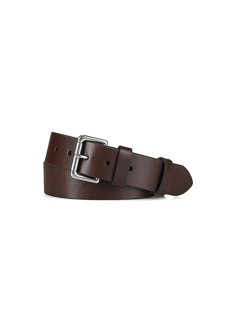 Polo Ralph Lauren pour homme. 405899989001 Ceinture en cuir avec boucle roulante marron (38), Casuel, Classique